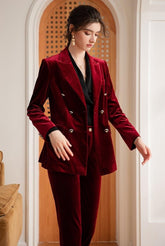 Burgundy Velvet Vogue Pantsuit